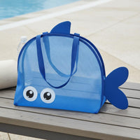 Large Capacity Beach Bag Lightweight Cartoon Mesh Tote Quick-Dry Mesh Beach Bag Breathable for Travel, Vacation