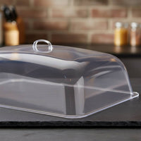 Transparent Food Cover High Clearness Transparent Plate Cover Rectangular Food Protector Keeps Away Kitchenware Complimentary