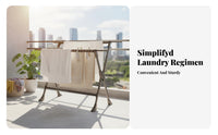 Sturdy and Long-Lasting Foldable Cross-Frame Clothes Horse Installationassembly-Installation-Ready Garment Rack Heavy Duty Laundry Equipment Large Capacity for Apartment Dwellers, Homemakers, Balcony, Indoors, Outdoors, Bedroom