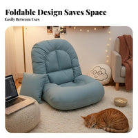 Foldable Design Adjustable Backrest Lounger Soft and Comfortable Adjustable Floor Lounger Multi-Functional Lounge Seat Complimentarystanding for Adults, Students, Gamers, Reading Nook, Bedroom, Bay Window, Dorm Room