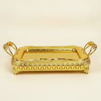 Serving Tray with Handles Elegant Metal Serving Tray Stylish for Tea Service, Coffee Table