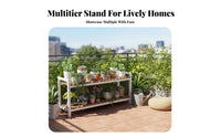 Space-Saving Tiered Planter Stand Strong Load-Bearing Multi-Tier Slatted Rack Stable Construction Plant Holder Large Capacity for Home Decorators, Homeowners, Apartment Dwellers, Balcony, Living Room, Windowsill, Bedroom