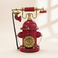 Hydrant-Style Telephone Model Realistic Decorative Telephone Model Classic