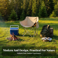 Foldable Design Collapsible Moon Chair Lightweight Padded Moon Chair No Assembly Required Portable Seating Includes Carry Bag for Outdoor Enthusiasts, Anglers, Picnickers, Fishing, Picnics, Backyard, Sporting Events