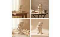 Candle Holder with Vintage Angel Candle Holder Antique-Style Candlesticks for Decorators, Brides, Mantel, Wedding, Photo Shoots