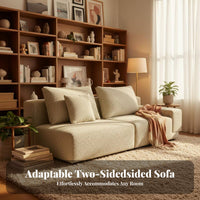 open Combination sectional Block Couch Minimalist Design sectional with Ottoman Double-Sided Living Room Seating Space Saving for Apartment Dwellers, Young Adults, Studio, Lounge Area, Office, Playroom