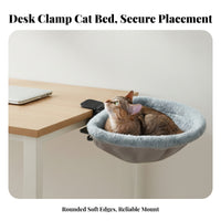 Space-Saving Desk-Hammock Hammock | Soft soft Padded Rim, Machine Washable material, Cat Hammock with Clamp, for Home Office