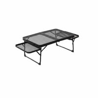 Foldable Folding Mesh Table with Side Racks Easy Assembly Portable Cook Station Lightweight Camping Furniture Sturdy Construction for Picnickers, Families, Tailgaters, Picnics, Barbecues, Tailgating, Backyard