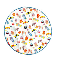 Collapsible Cat Play Cover Foldable Cat Play Mat with Tunnel Indoor Scratching Pad Space-Saving for Balcony