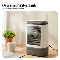 Cools & Humidifies USB Powered Air Cooler 3 Speeds Mini Evaporative Cooler LED Nightlight for Office Workers, Students, Bedroom, Dorm Room