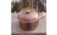 Handmade Copper Cooking Pot Thickened Hammered Copper Soup Pot All Stovetops Cookware