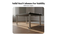 Shock Absorption Stainless Steel Audio Shelf Sturdy Construction High-Fidelity Equipment Rack Heavy Duty Home Theater Equipment Rack High-Density Board for Audiophiles, Listening Room