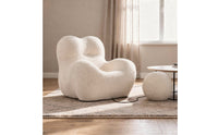 Soft Lamb Fleece Sofa Chair Skin-Friendly Single Sofa Chair Breathable Seating Furniture No Assembly Required for Living Room
