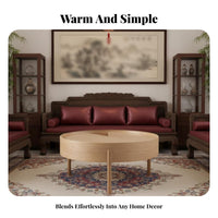 Nordic Aesthetic Round Rotating Storage Unit 360-Degree Swivel Living Room Centerpiece Multi-Functional Side Stand Space-Saving for Apartment Dwellers, Homeowners, Seniors, Small Areas, Bedroom