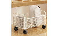 Wire Storage Basket with Wheels Multi-Functional Under Desk Storage Cart Sturdy Book Cart for Teachers