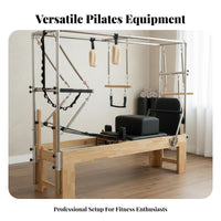 Reformer Elevated Combo Low-Impact Exercise Core Training Bed Studio Grade Pilates Reformer Bed for Home Gym Owners, Adults, Wellness Center