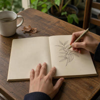 Yuanhao Retro Lay-Flat Sketchbook A5/B5/B6 for Art, Sketching, Pen & Ink, Blank Pages