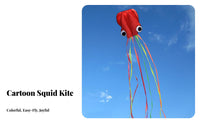 Squid Kite in Light Wind Soft Body Kite Easy to Fly for Beach, Beginners