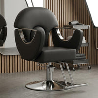Hydraulic Styling Chair Round Foundation Salon Styling Chair Smooth Finish