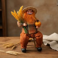 Thanksgiving Harvest Festival Gnome Doll Decoration with Pumpkin and Wheat