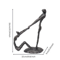 Human Figure Sculpture Abstract Metal Sculpture with Base Matte for Living Room