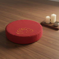 Embroidered Lotus Seat Pad Tranquil Design Round Zafu Pillow Round Zafu Pillow Soft & Comfortable Thick Floor Mat Floor Pillow