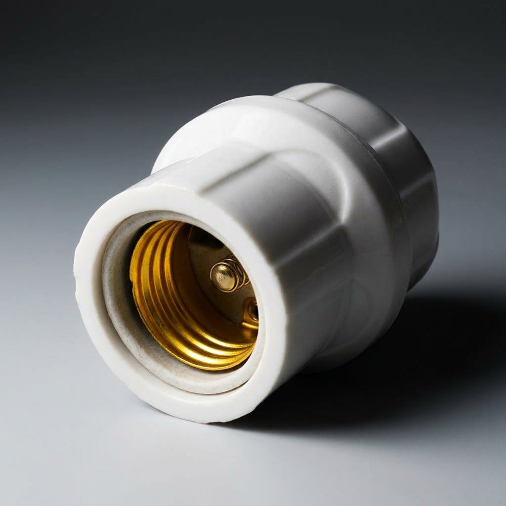 Ceiling Light and Pendant Light for Home Office, E27 Lamp Holder and Bulb Holder, Heat Resistant E27 Lamp Screw Base, Ceramic Porcelain