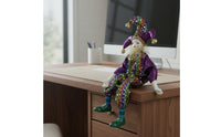Dangling Leg Clown Doll Detailed Costume Ceramic Clown Doll Hand-Painted Face