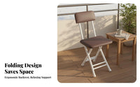 Foldable Design Folding Chair Space Saving Portable Backrest Chair No Assembly Required Padded Folding Stool Sturdy Construction for Homeowners, Office Workers, Balcony, Dormitory, Dining Room, Kitchen