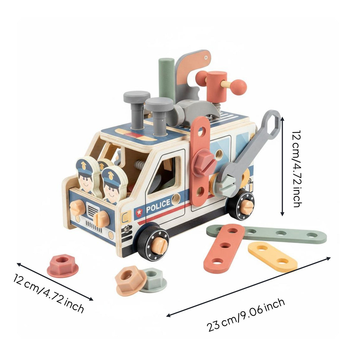 Hands-on Play Wooden Screw Truck Fine Movement Skills Disassembly Car Toy Hand-Eye Coordination for Children, Preschoolers