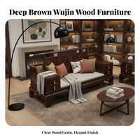 New Chinese Design Solid Wood Sofa Set Sturdy Hardwood Frame African Blackwood Hardwood Living Room Furniture Two-Season Season Use Tranquil Design
