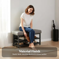 Shoe Rack Bench Space-Saving Multi-Tier Shoe Changing Stool Sturdy Design Storage Furniture for Apartment Dwellers, Families, Hallway, Mudroom, Closet