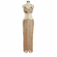 Pearl Detail Cutout Dress Cutout Halter   Dress Women's Apparel for Party, Nightlifes, Cocktail