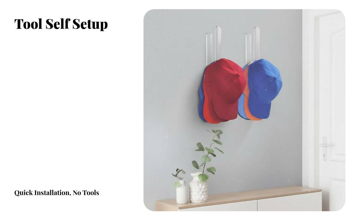 2 Pieces Hat Rack Minimalist Design Acrylic Hat Rack Versatile Mounting