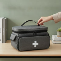 Zippered First Aid Bag with Double Zippers Portable Empty First Aid Kit Storage Case Compact Medical Storage Bag Easy-Access for Car