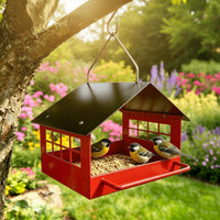 Hanging Bird Feeder Outdoor Bird Feeder with Perch Sturdy Decorative for Nature Lovers, Garden, Backyard