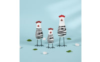 Cartoon Chicken Ornament Rustic Chicken Figurine Hand-Painted Nordic Style Bird Sculpture for Desktop, Living Room, Office