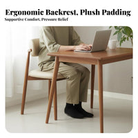 Solid Wood Legs Upholstered Curved Back Chair Century-Century Modern Design Household Furniture Stable Support Indoor Seating Ergonomic Design for Business Owners, Interior Decorators, Dining Room, Restaurant, Kitchen, Reading Nook