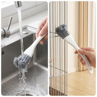 Bird Cage Cleaner and Parrot Cage Cleaning Brush, Angled Combination Pet Bird Cleaning Tool, Long Handle Droppings Remover
