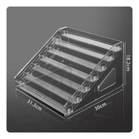 Transparent Clear Staircase Display Shelf Large Capacity Tiered Figurine Display Rack Multi Use Slanted Acrylic Organizer Easy to View for Desk