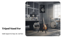Non-Slip Feet Tripod Speaker Stand All-Metal Construction Adjustable Tripod Speaker Stand Portable Audio Equipment Accessory Easy Setup for DJs, Musicians, Professionals, KTV, Stage, Live Performance, Studio