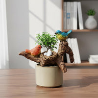 Lifelike Details Aquarium Rim Decor Hand-Painted Flowerpot Rim Decoration Snap-on Design for Garden, Balcony