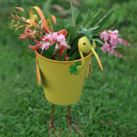Decorative Cartoon Bird Flower Pot Whimsical Bird Design Pot Sturdy for Kindergarten, Lawn, Balcony
