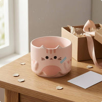 Cartoon Ceramic Kitten Mug Paw Details Kitten Coffee Mug Side Handle Tableware Open-Top Top