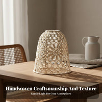 Woven Rope Lampshade Aesthetic Woven Lamp Shade Creative Design Bohemian Pendant Light Shade for Homestay Owners, Hotel Decorators