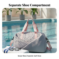 Shoe Compartment Gym Bag Water Gym Bag with Shoe Compartment Multifunctional for Swimmers, Journeyers, Swimming, Weekend Trips, Airport