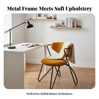 mechanical Look Upholstered Metal Frame Chair Nordic Design Upholstered Armchair with Metal Legs Comfortable Backrest Indoor Seating Padded Seat for Restaurant Owners, Interior Designers, Office Managers, Dining Room, Cafe, Kitchen, Reception Area