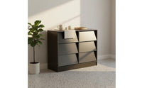 6 Drawer Dresser Space Saving Wooden Chest of Drawers Easy Assembly Wooden Dresser for Bedroom, Living Room