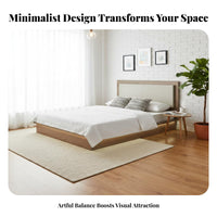 Sturdy Construction Hotel Bed Frame Headboard Heavy Duty Modern Platform Bed Easy Assembly Hospitality Furniture No Box Coil Needed for Guesthouse Managers, Homeowners, Apartments, Apartment, Guest Rooms, Rental Properties