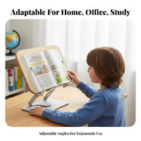 360° Rotating Base Adjustable viewing Easel Multi-Functional Adjustable Bookrest with Page holders Ergonomic Book Stand Handsunrestricted for Children, Professionals, Study, Office, Library, Kitchen Counter